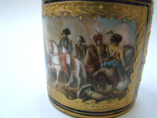 A fine and rare 19th century Sevres bone china cup featuring Napoleon at the Battle of Friedland in June 1807 — image 3